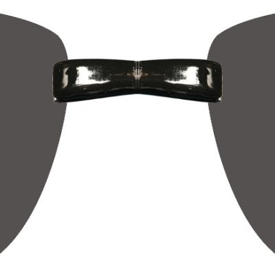 Digital rendering of clip on sunglasses, magnetic bridge with grey lenses