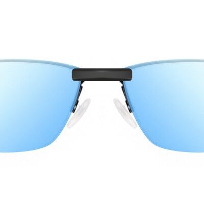 Clip-on sunglasses for Oakley OX3218 with a Magnetic bridge and Blue Mirror | Gray Base | Polarized | 13% Light Transmission lenses