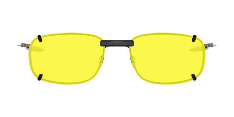 3DClips™ - Custom Clip On Sunglasses For Oakley OX5072 Chieftain 2 Clip-on sunglasses for Oakley OX5072 with a Magnetic bridge and Yellow | Polarized | 75% Light Transmission | Blue Blocker lenses
