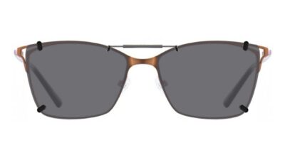 Clip-on sunglasses for Adin thomas AT-466 with a Spring bridge and Gray | Polarized | 14% Light Transmission lenses