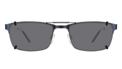 Clip-on sunglasses for Archer & Avery M132 with a Spring bridge and Gray | Polarized | 14% Light Transmission lenses