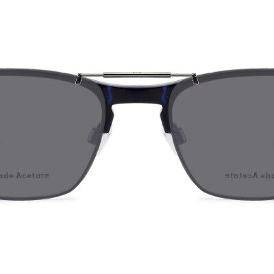 Clip-on sunglasses for Bloomdale BD737 with a Spring bridge and Gray | Polarized | 14% Light Transmission lenses