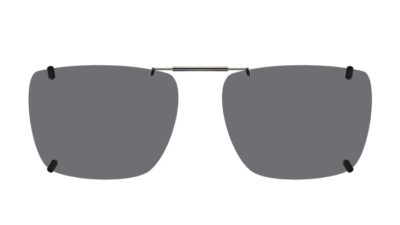 Clip-on sunglasses for Bulova Duncan with a Spring bridge and Gray | Polarized | 14% Light Transmission lenses