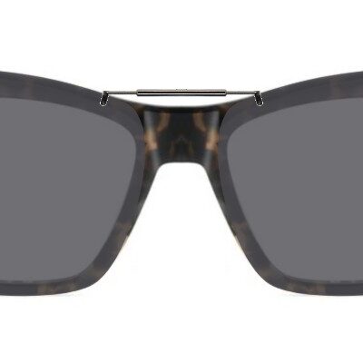 Clip-on sunglasses for Carrera 3064086 with a Spring bridge and Gray | Polarized | 14% Light Transmission lenses