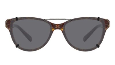 Clip-on sunglasses for Coach HC6153 with a Spring bridge and Gray | Polarized | 14% Light Transmission lenses