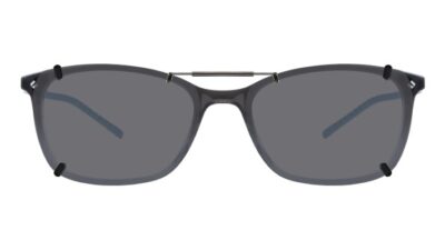 Clip-on sunglasses for Cole Haan CH 5030 with a Spring bridge and Gray | Polarized | 14% Light Transmission lenses