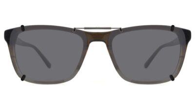 Clip-on sunglasses for Dragon DR2036 with a Spring bridge and Gray | Polarized | 14% Light Transmission lenses
