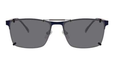 Clip-on sunglasses for Dutz DZ846 with a Spring bridge and Gray | Polarized | 14% Light Transmission lenses