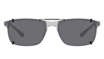 Clip-on sunglasses for Emporio Armani EA3098 with a Spring bridge and Gray | Polarized | 14% Light Transmission lenses