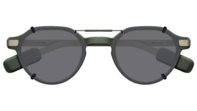Clip-on sunglasses for Even realities G2 with a Spring bridge and Gray | Polarized | 14% Light Transmission lenses