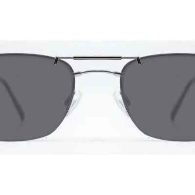 Clip-on sunglasses for Flexon 606N with a Spring bridge and Gray | Polarized | 14% Light Transmission lenses