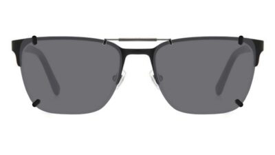 Clip-on sunglasses for Fossil 7110/G with a Spring bridge and Gray | Polarized | 14% Light Transmission lenses