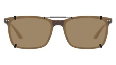Clip-on sunglasses for Giorgio Armani AR7122 with a Spring bridge and Brown | Polarized | 22% Light Transmission lenses