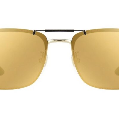 Clip-on sunglasses for Gucci GG0934OA with a Spring bridge and Gold Mirror | Brown Base | Polarized | 11% Light Transmission lenses