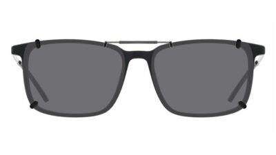 Clip-on sunglasses for Hipstreet T M1054 with a Spring bridge and Gray | Polarized | 14% Light Transmission lenses