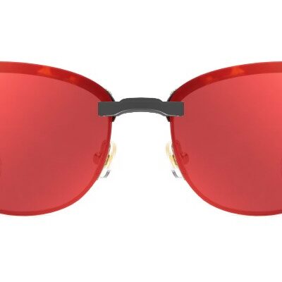 Clip-on sunglasses for Kate Spade Paityn with a Magnetic bridge and Red Mirror | Brown Base | Polarized | 13% Light Transmission lenses