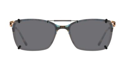 Clip-on sunglasses for Lamb LA135 with a Spring bridge and Gray | Polarized | 14% Light Transmission lenses