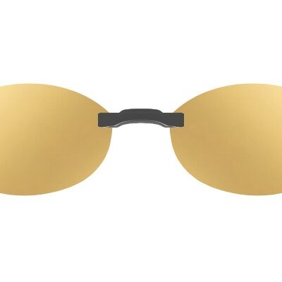 Clip-on sunglasses for Legasy WM 5024 with a Magnetic bridge and Gold Mirror | Brown Base | Polarized | 11% Light Transmission lenses