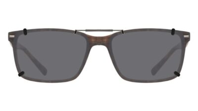 Clip-on sunglasses for Marchon M-3031 with a Spring bridge and Gray | Polarized | 14% Light Transmission lenses