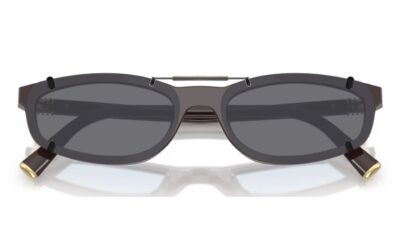Clip-on sunglasses for Miumiu SMU A06 with a Spring bridge and Gray | Polarized | 14% Light Transmission lenses