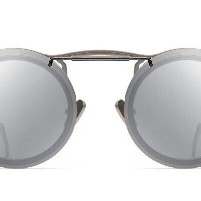 Clip-on sunglasses for Morgenthal Frederic’s The Ninety Three with a Spring bridge and Silver Mirror | Gray Base | Polarized | 13% Light Transmission lenses