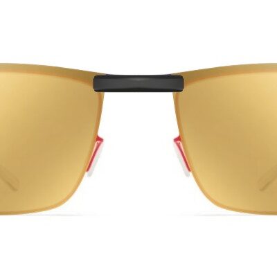 Clip-on sunglasses for Mykita Darcy with a Magnetic bridge and Gold Mirror | Brown Base | Polarized | 11% Light Transmission lenses