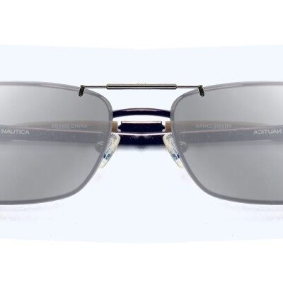Clip-on sunglasses for Nautica N7222 with a Spring bridge and Silver Mirror | Gray Base | Polarized | 13% Light Transmission lenses