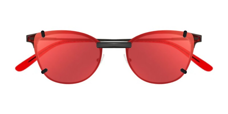 Custom Clip-Ons For Nifties NI8548 2 Clip-on sunglasses for Nifties NI8548 with a Magnetic bridge and Red Mirror | Brown Base | Polarized | 13% Light Transmission lenses