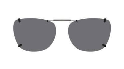 Clip-on sunglasses for Nine West NW5215 014 with a Spring bridge and Gray | Polarized | 14% Light Transmission lenses