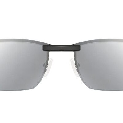 Clip-on sunglasses for Oakley Model with a Magnetic bridge and Silver Mirror | Gray Base | Polarized | 13% Light Transmission lenses