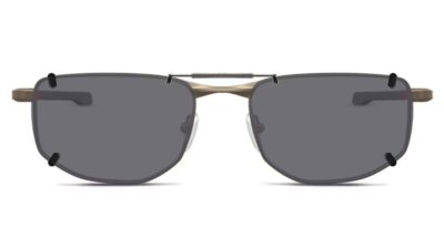 Clip-on sunglasses for Oakley OX3012 with a Spring bridge and Gray | Polarized | 14% Light Transmission lenses