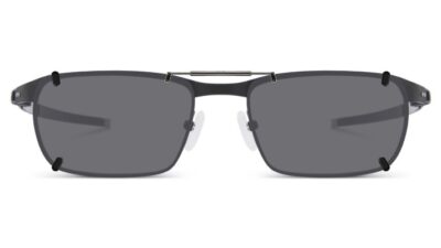 Clip-on sunglasses for Oakley OX3184 with a Spring bridge and Gray | Polarized | 14% Light Transmission lenses