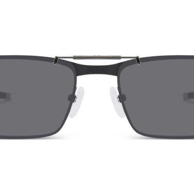 Clip-on sunglasses for Oakley OX3184 with a Spring bridge and Gray | Polarized | 14% Light Transmission lenses