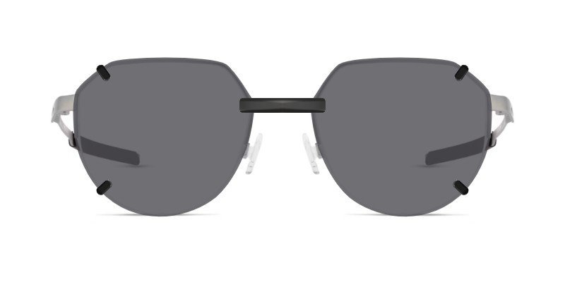 3DClips™ - Custom Clip On Sunglasses For Oakley OX3247 (Inner Foil) 2 Clip-on sunglasses for Oakley OX3247 with a Magnetic bridge and Gray | Polarized | 14% Light Transmission lenses
