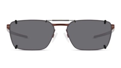 Clip-on sunglasses for Oakley OX5073 with a Spring bridge and Gray | Polarized | 14% Light Transmission lenses