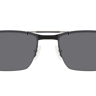 Clip-on sunglasses for Oakley OX5099 with a Spring bridge and Gray | Polarized | 14% Light Transmission lenses