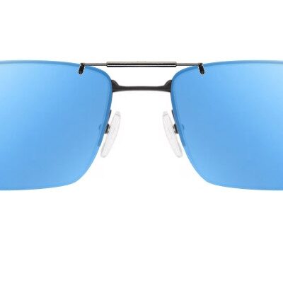 Clip-on sunglasses for Oakley OX5128 with a Spring bridge and Blue Mirror | Gray Base | Polarized | 13% Light Transmission lenses