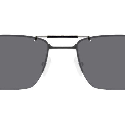 Clip-on sunglasses for Oakley OX5128 with a Spring bridge and Gray | Polarized | 14% Light Transmission lenses