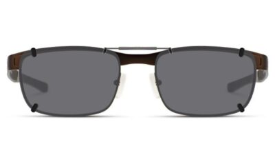 Clip-on sunglasses for Oakley OX5132 with a Spring bridge and Gray | Polarized | 14% Light Transmission lenses