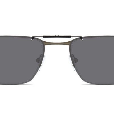 Clip-on sunglasses for Oakley OX5148 with a Spring bridge and Gray | Polarized | 14% Light Transmission lenses