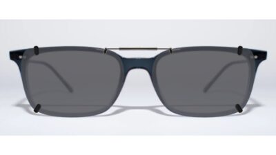 Clip-on sunglasses for Oliver Peoples OV5579U with a Spring bridge and Gray | Polarized | 14% Light Transmission lenses