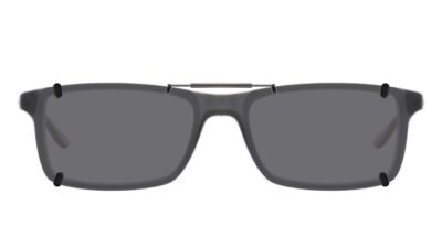 Clip-on sunglasses for Ralph Lauren RL 6128 with a Spring bridge and Gray | Polarized | 14% Light Transmission lenses