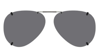 Clip-on sunglasses for Ray-Ban RB3025 with a Spring bridge and Gray | Polarized | 14% Light Transmission lenses