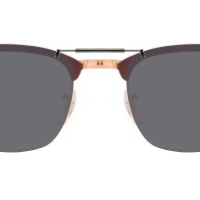Clip-on sunglasses for Ray-Ban RB3716 with a Spring bridge and Gray | Polarized | 14% Light Transmission lenses