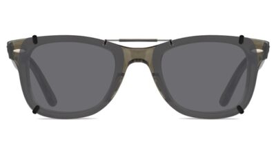 Clip-on sunglasses for Ray-Ban RB4340V with a Spring bridge and Gray | Polarized | 14% Light Transmission lenses