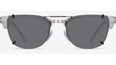 Clip-on sunglasses for Ray-Ban RB5154 with a Spring bridge and Gray | Polarized | 14% Light Transmission lenses