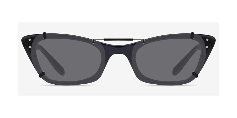 Custom Clip-Ons for Ray-Ban RB5499 1 Clip-on sunglasses for Ray-Ban RB5499 with a Spring bridge and Gray | Polarized | 14% Light Transmission lenses
