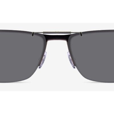 Clip-on sunglasses for Ray-Ban RB6335 with a Spring bridge and Gray | Polarized | 14% Light Transmission lenses