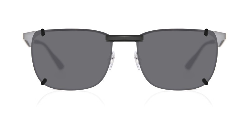 3DClips™ – Custom Clip On Sunglasses For Ray-Ban RB6363 4 Clip-on sunglasses for Ray-Ban RB6363 with a Magnetic bridge and Gray | Polarized | 14% Light Transmission lenses