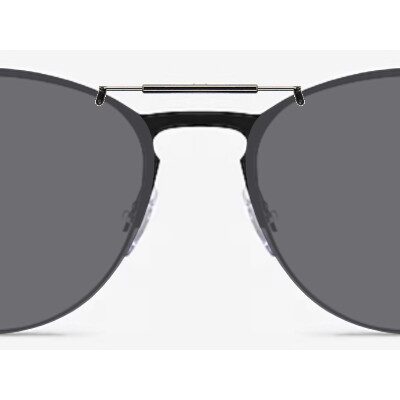 Clip-on sunglasses for Ray-Ban RB6375 with a Spring bridge and Gray | Polarized | 14% Light Transmission lenses